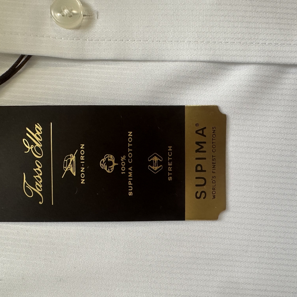 Tasso Elba Non Iron Supima Solid Dress Shirt - Picture 4 of 8